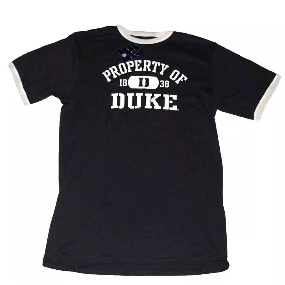 Duke Blue Devils Property of Mens Ringer Sleeve T-Shirt sz. Large New Tags